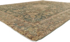 Distressed Antique Persian Tabriz Rug