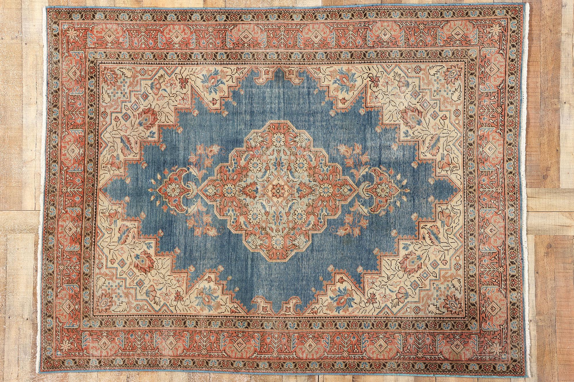 Tapis persan Tabriz ancien vieilli 2