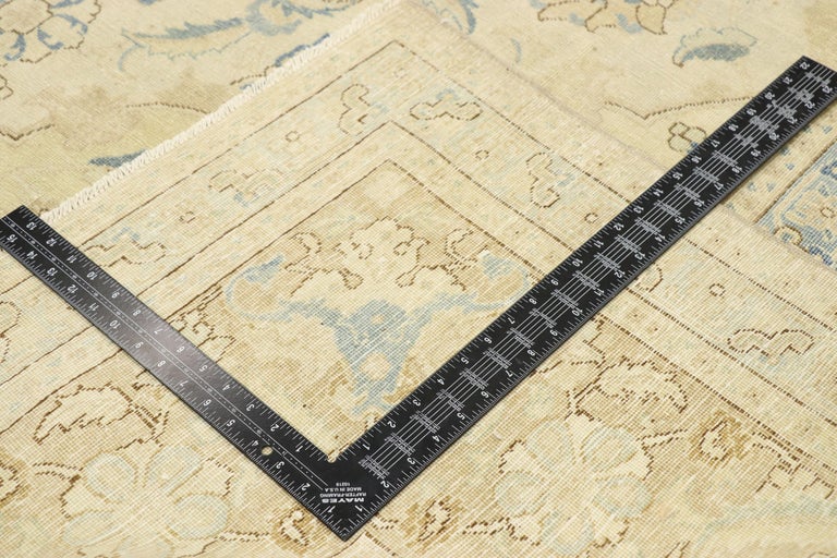 Distressed Antique Persian Tabriz Rug with British Colonial Style For ...