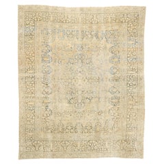 Alfombra persa tabriz de 1910 envejecida con estilo rústico moderno