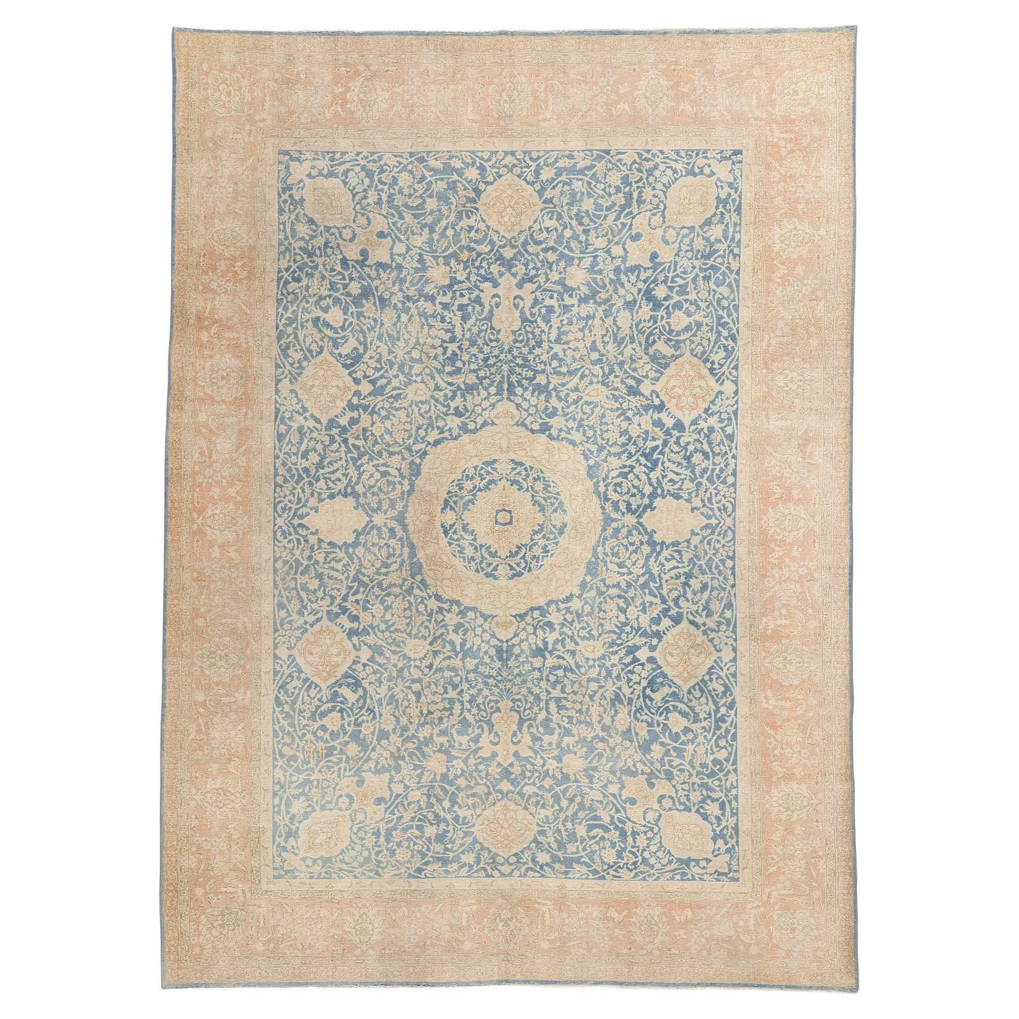 Tappeto persiano Tabriz del 1910 con stile moderno