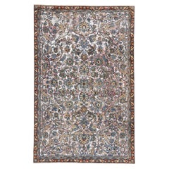 Distressed Antique Persian Tabriz Rug with Modern Rustic English Style