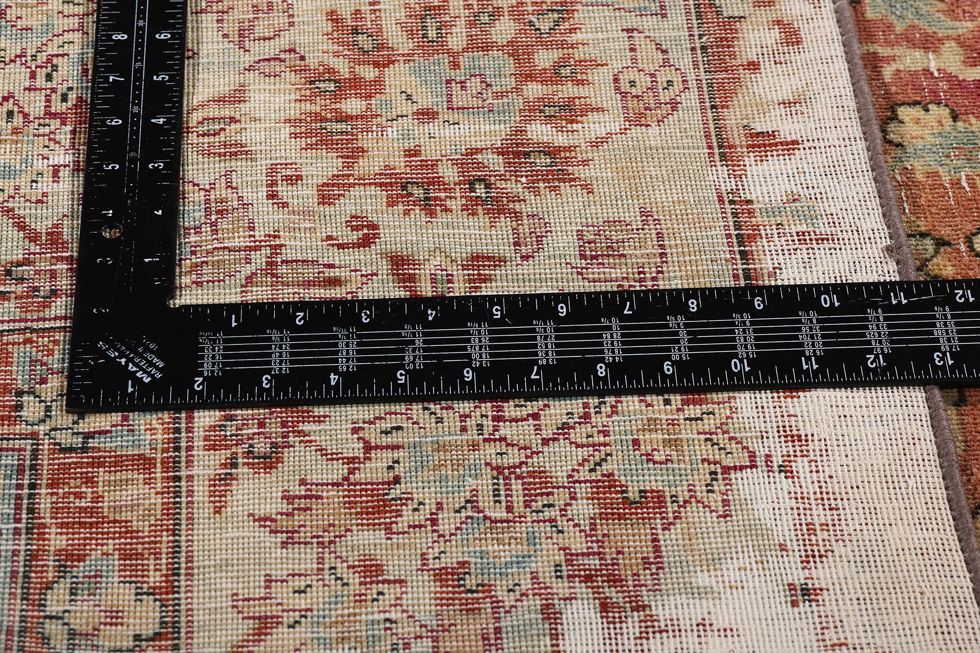 Wool Distressed Antique Persian Tabriz Rug with Modern Rustic Style For Sale