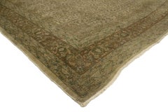 Distressed Antique Persian Tabriz Rug with Traditional Style
