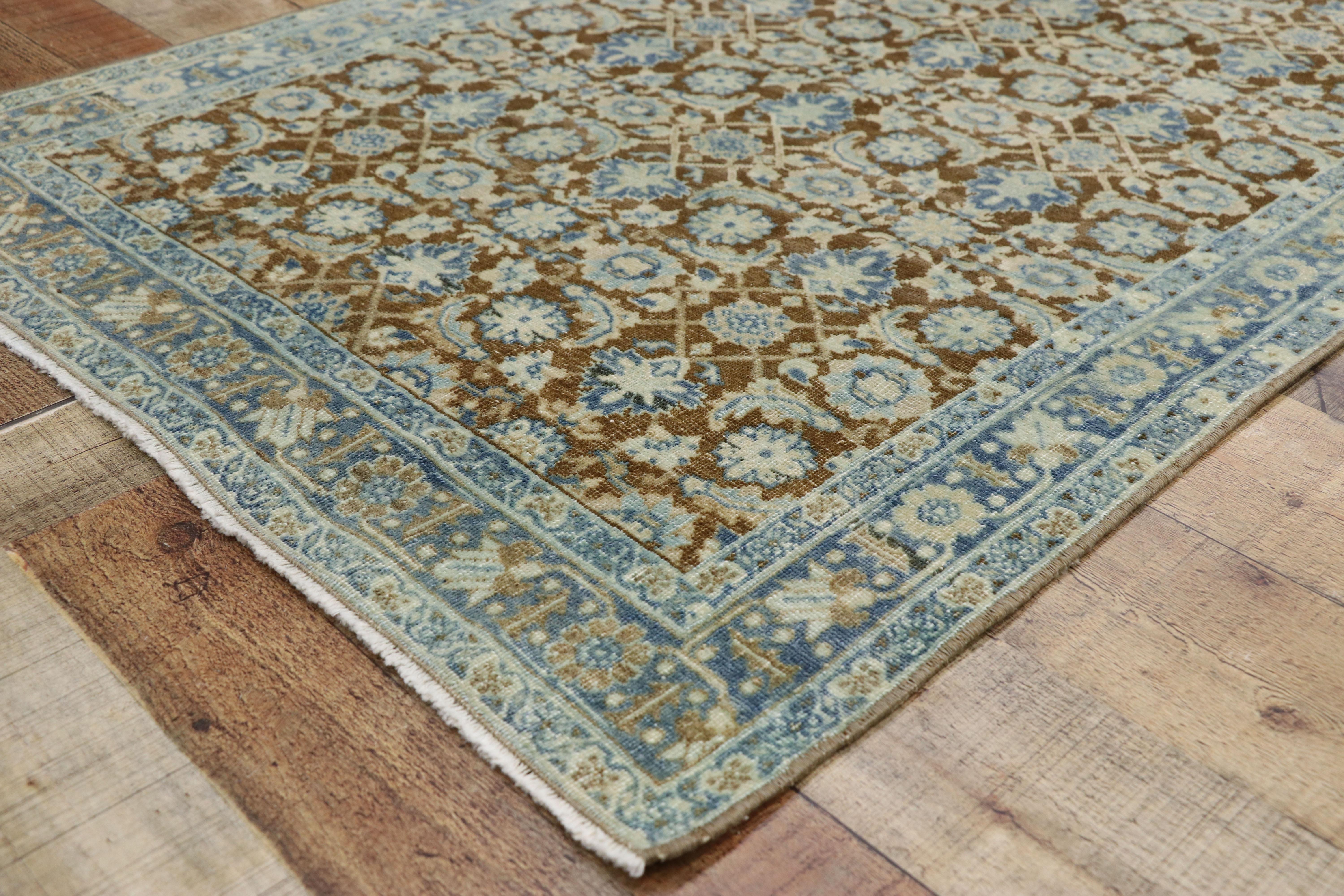 20th Century Distressed Antique Persian Tabriz Style Runner with Gustavian Style