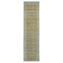 Distressed Antique Persian Tabriz Style Runner with Gustavian Style