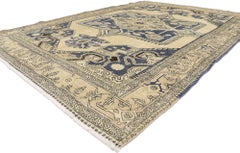 Antique-Worn Persian Viss Rug, Laid-Back Luxury Meets Refined Masculinity