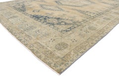 Distressed Antique Persian Viss Rug with Modern Rustic Style