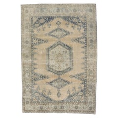 Distressed Antique Persian Viss Rug with Modern Rustic Style