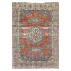 Distressed Antique Persian Viss Rug with Relaxed Federal Style