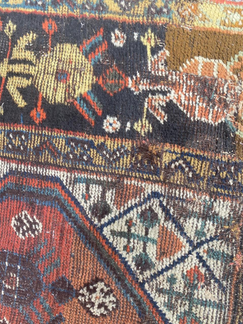 Bobyrug’s Distressed Antique Shiraz Rug For Sale 2