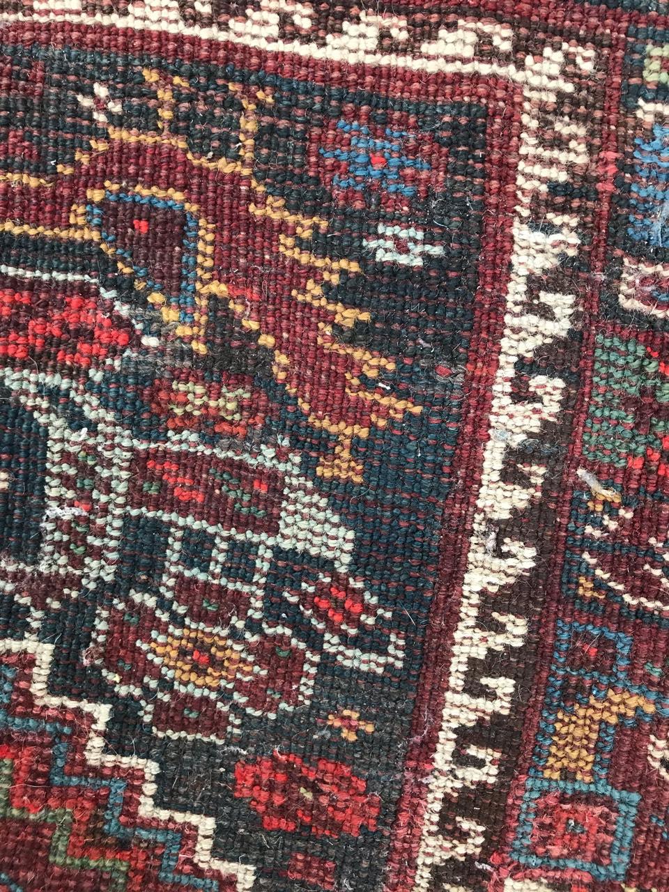 Distressed Antique Shiraz Rug For Sale 10