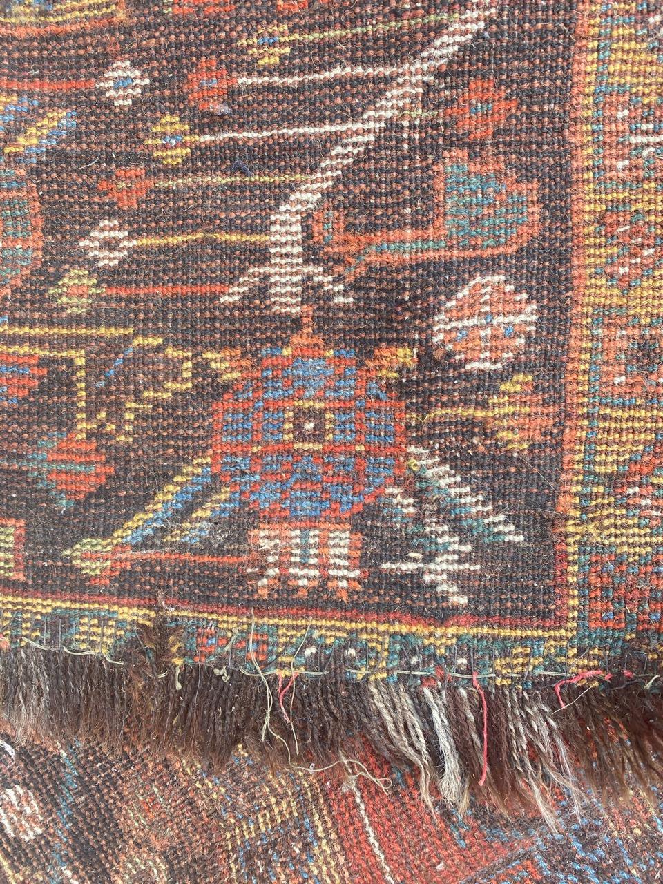 Distressed Antique Shiraz Rug For Sale 11