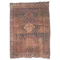 Distressed Antique Shiraz Rug
