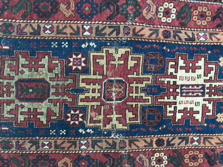 Distressed Antique Shirwan Rug For Sale at 1stDibs