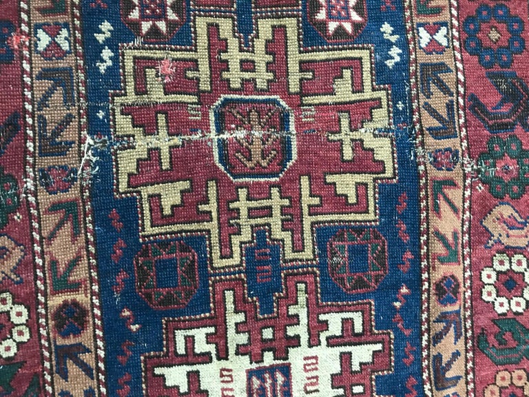 Distressed Antique Shirwan Rug For Sale at 1stDibs