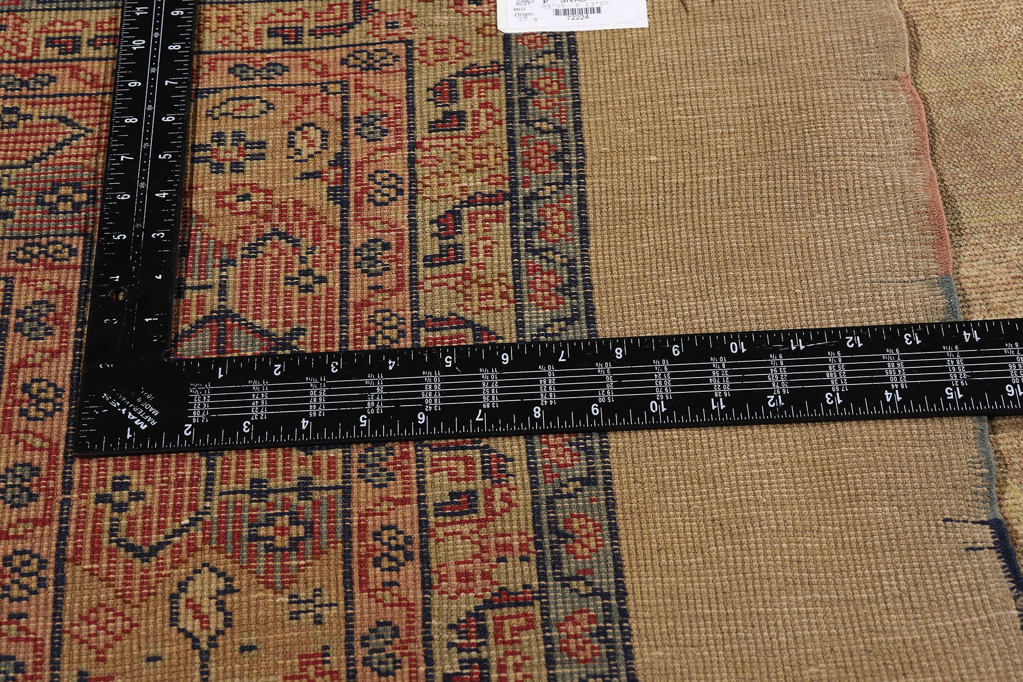 Lana Tappeto Sivas Turco Antico Distrutto, 09'05 X 13'05 in vendita