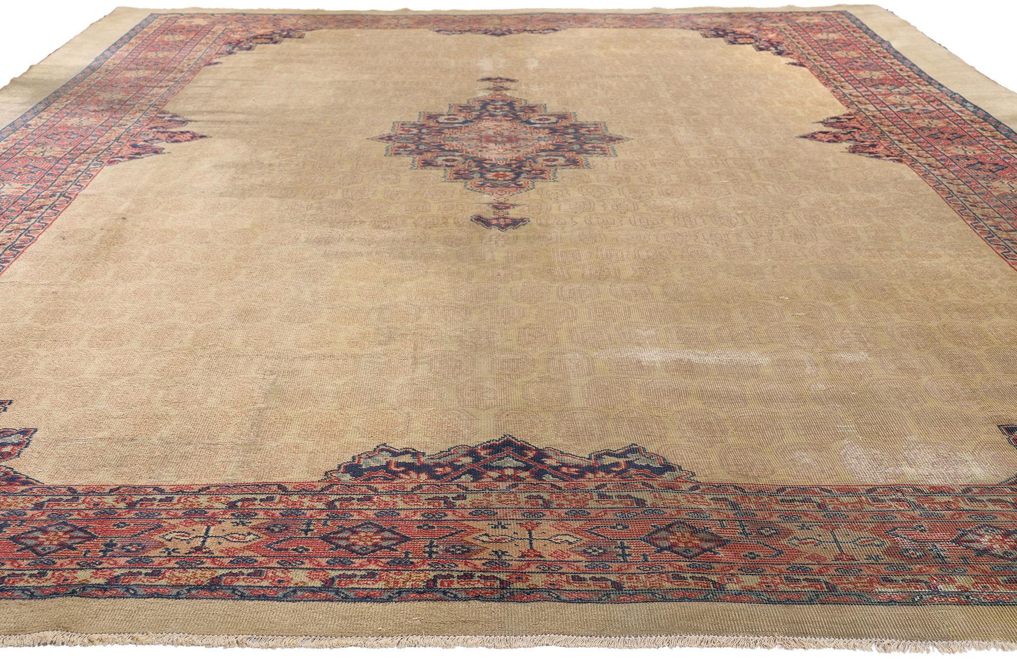 Rustico Tappeto Sivas Turco Antico Distrutto, 09'05 X 13'05 in vendita