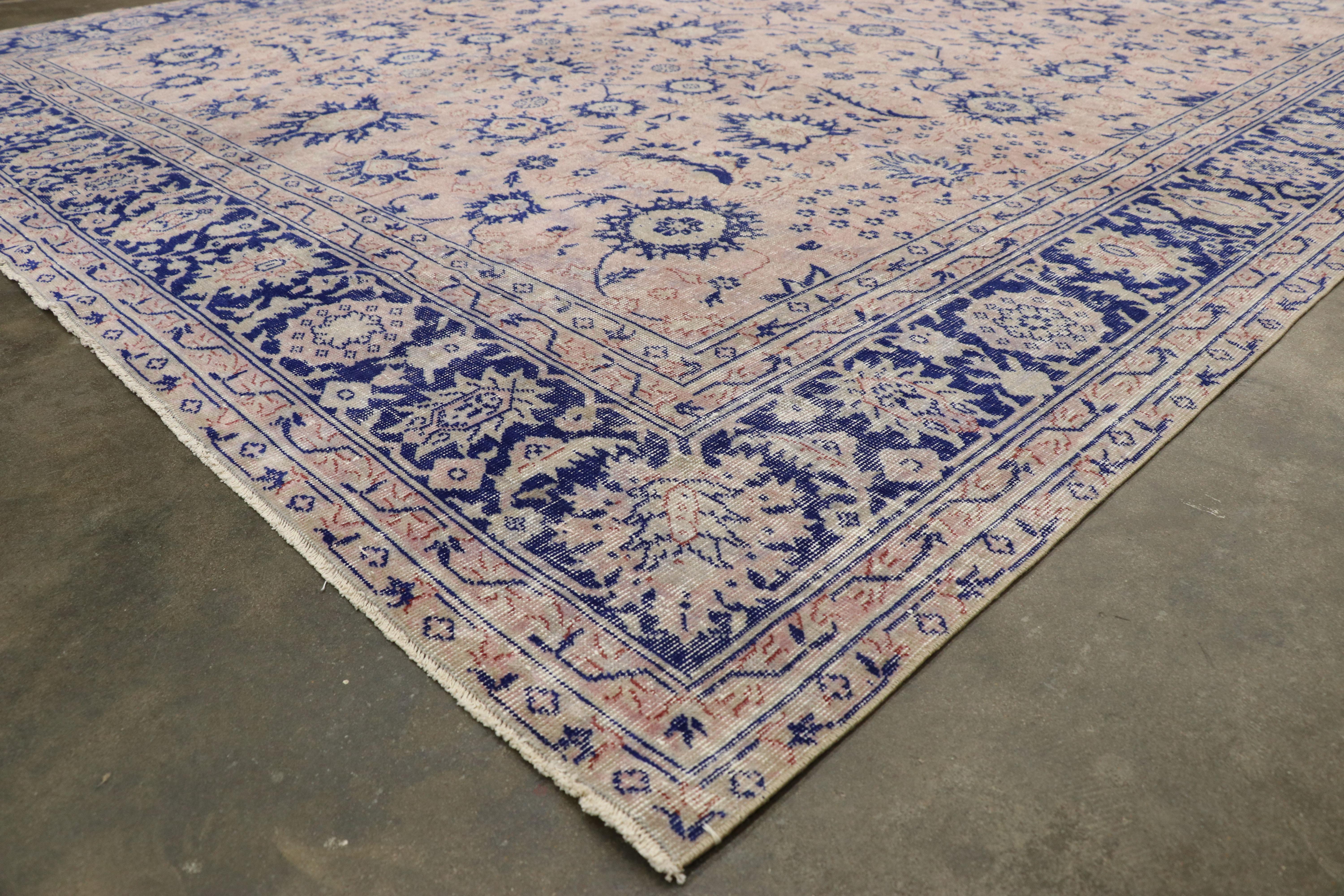 20th Century Distressed Antique Turkish Sparta Palace Rug with French Provincial Style For Sale