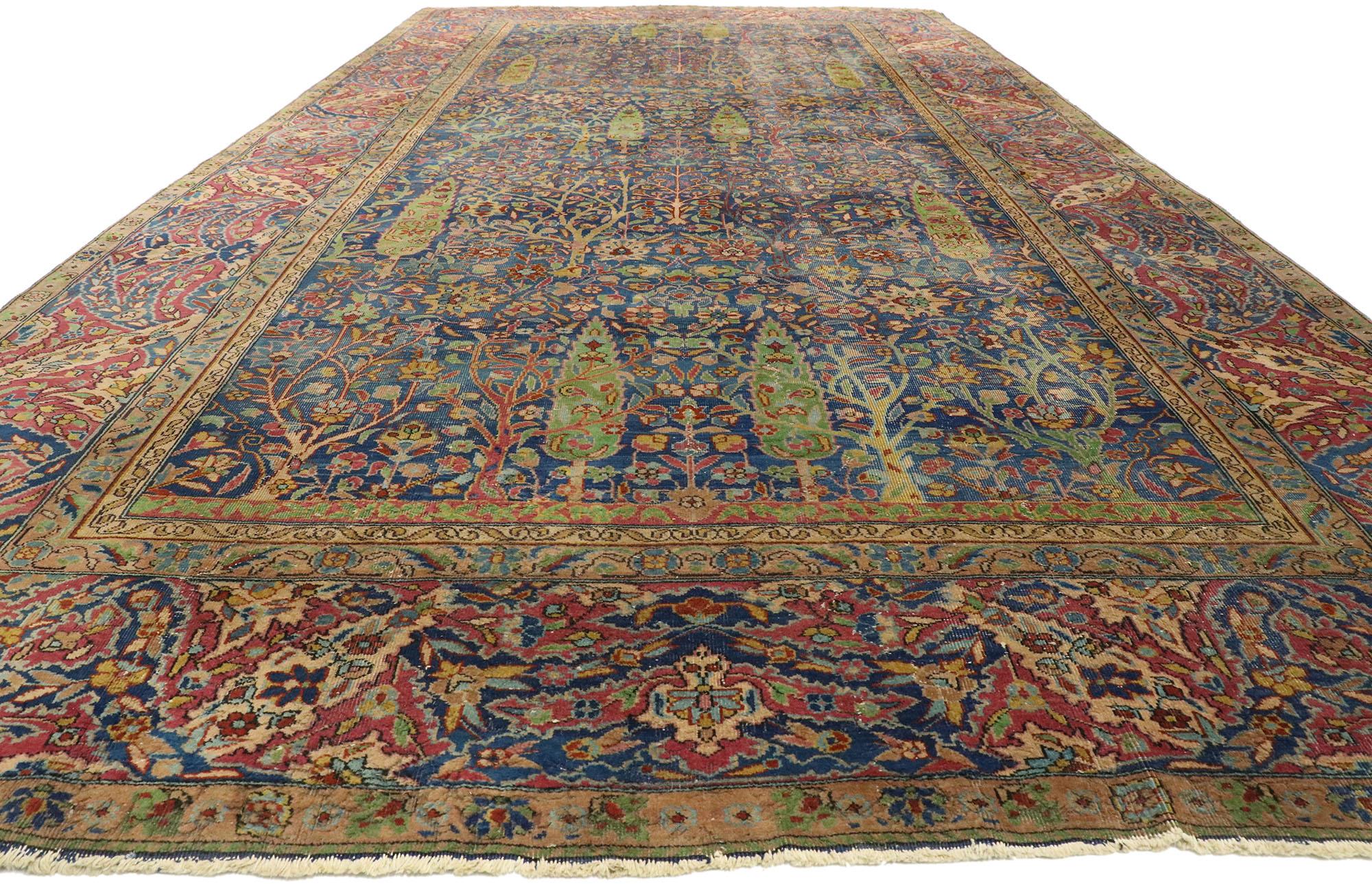 Bakshaish Distressed Antique Turkish Sparta Rug, Rustic Elegance Meets Relaxed Refinement For Sale