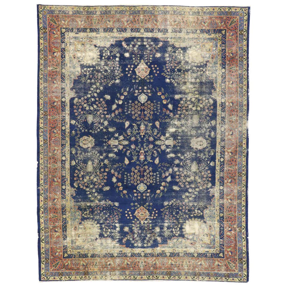 Antique Persian Mahal Rug with Luxe Jacobean Traditional Style For Sale ...