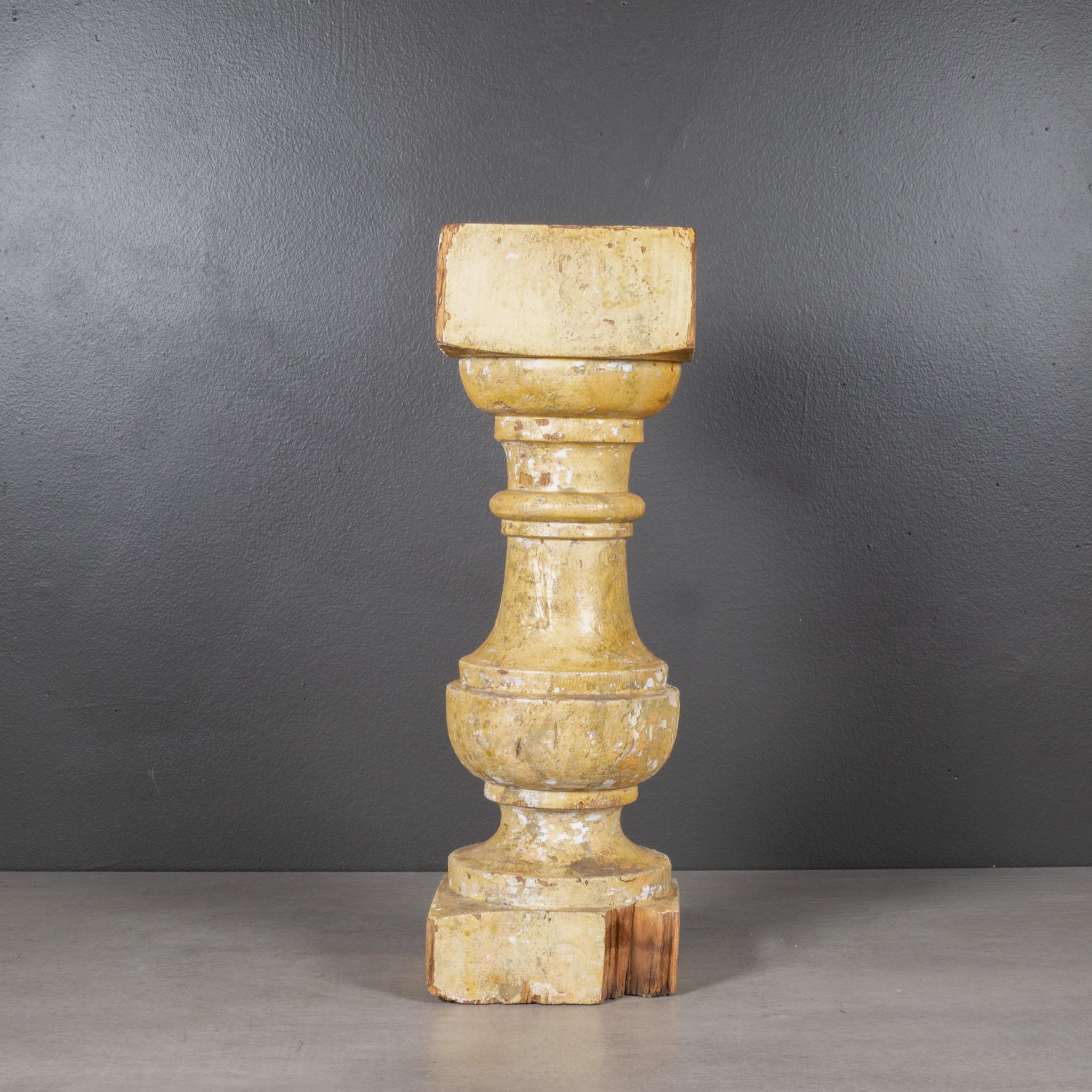 ABOUT

A distressed architectural column.

    CREATOR Unknown.
    DATE OF MANUFACTURE c.1940-1950.
    MATERIALS AND TECHNIQUES Wood.
    CONDITION Good. Wear consistent with age and use. Loss of paint. Loss of wood on base.
    DIMENSIONS H 17