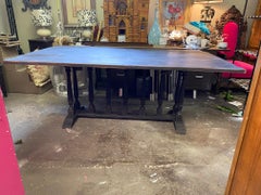 Distressed Black Painted Flip Top Table