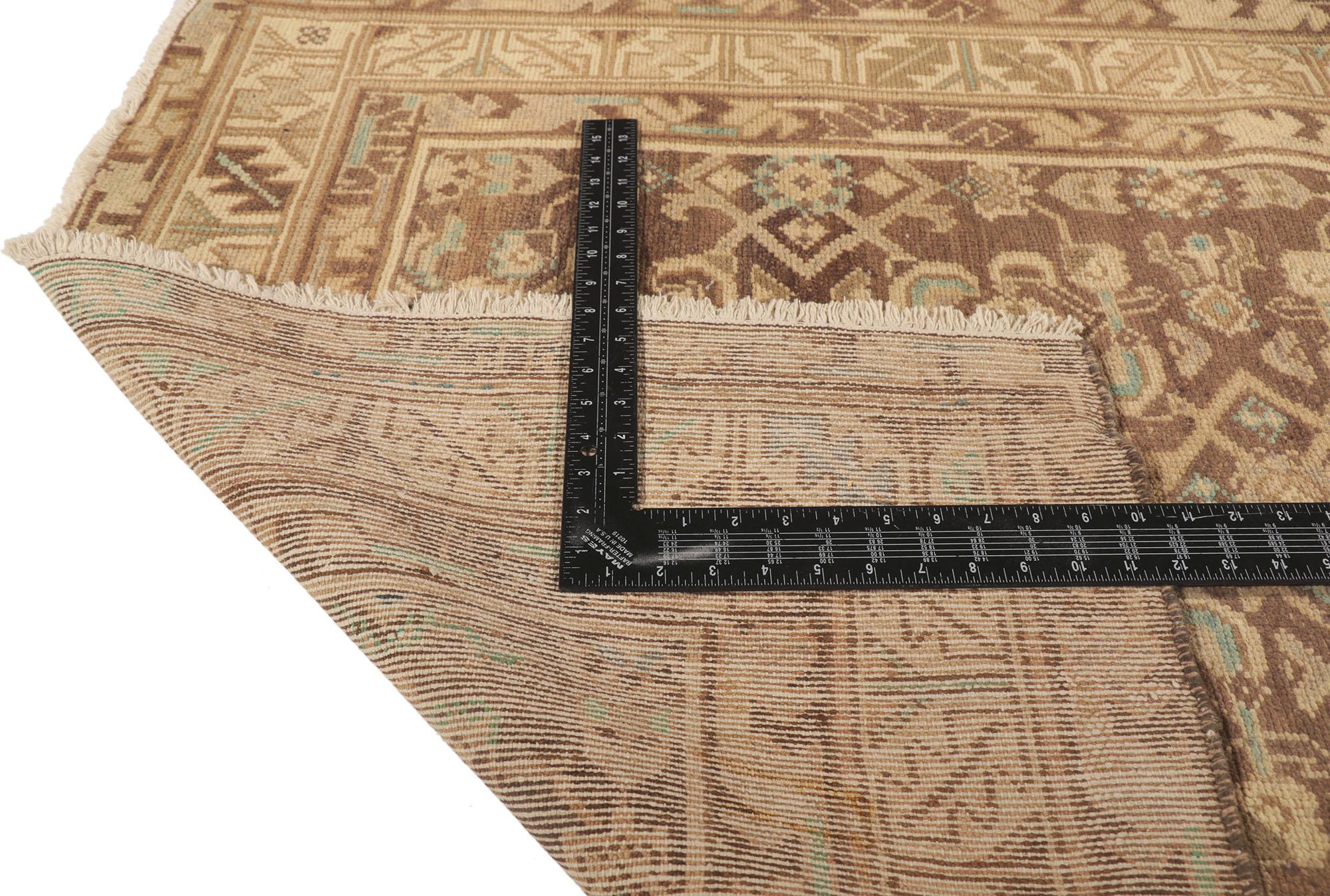 20th Century Distressed Brown Antique Persian Malayer Runner For Sale