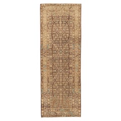 Distressed Brown Antique Persian Malayer Runner