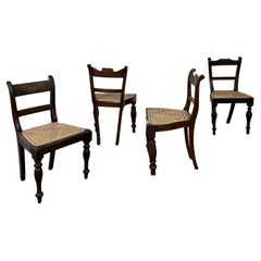 Distressed Caned Dining Chairs, Set of Four