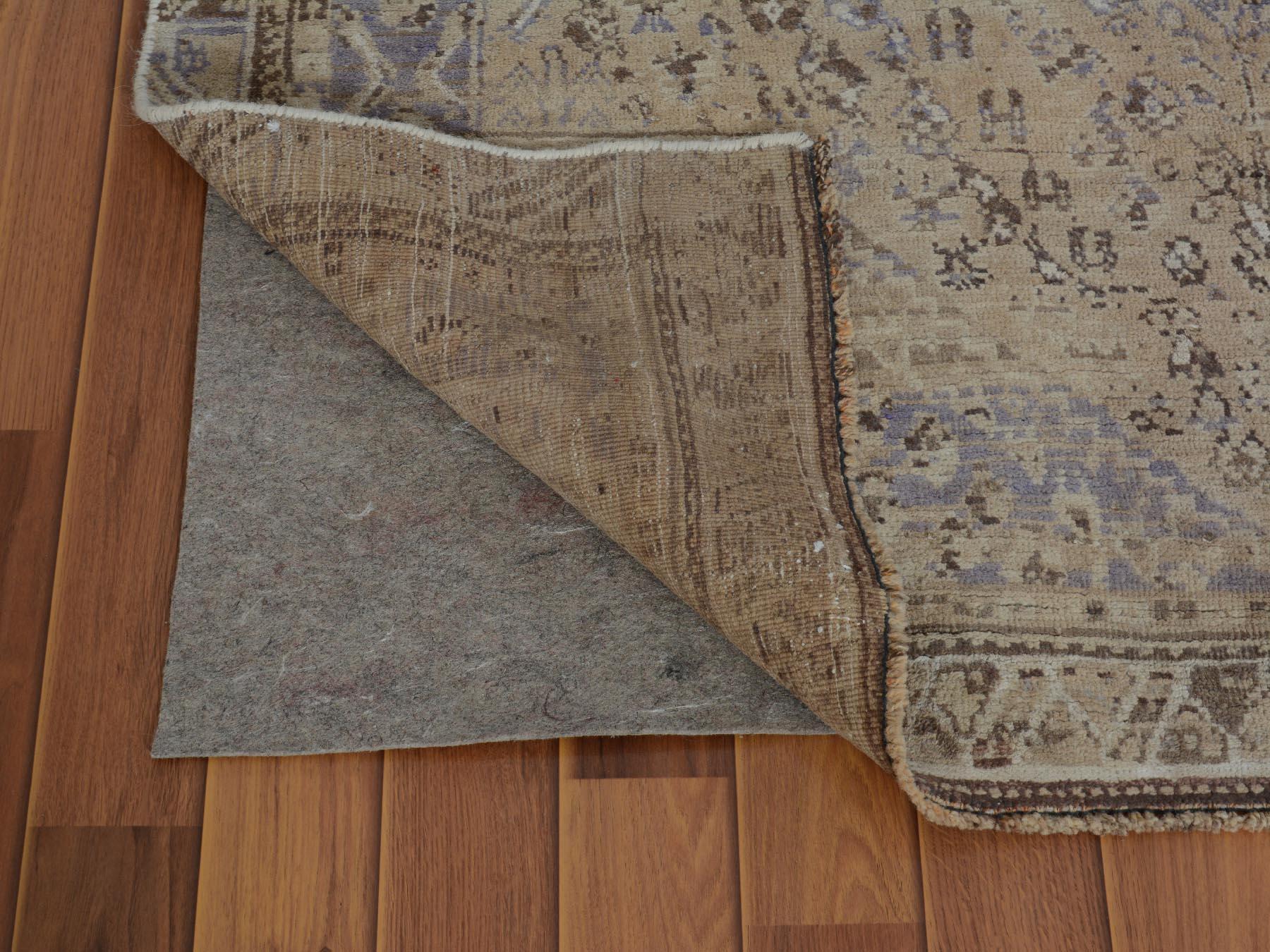 Medieval Distressed Colors Vintage and Worn Down Persian Shiraz Pure Wool Bohemian Rug For Sale