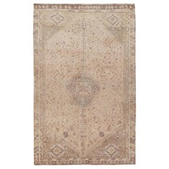 Distressed Colors Vintage Persian Shiraz Worn Down Pure Wool Hand Knotted