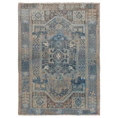 Distressed Colors Vintage Persian Shiraz Worn Down Pure Wool Hand Knotted