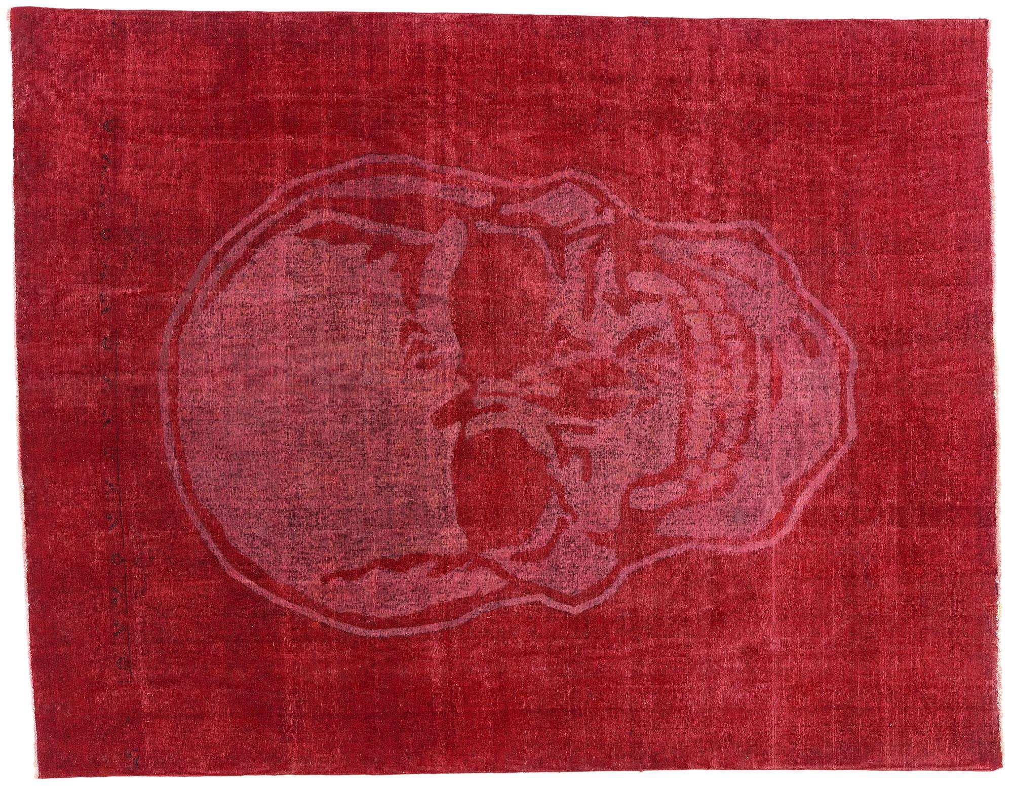 Tappeto Craniotomia Vintage con teschio rosso, ispirato ad Alexander McQueen in vendita 8