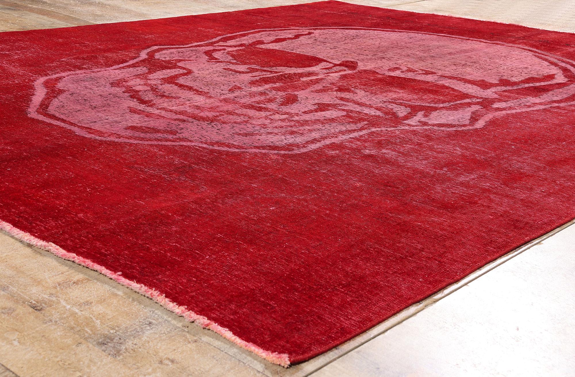Tappeto Craniotomia Vintage con teschio rosso, ispirato ad Alexander McQueen in vendita 1