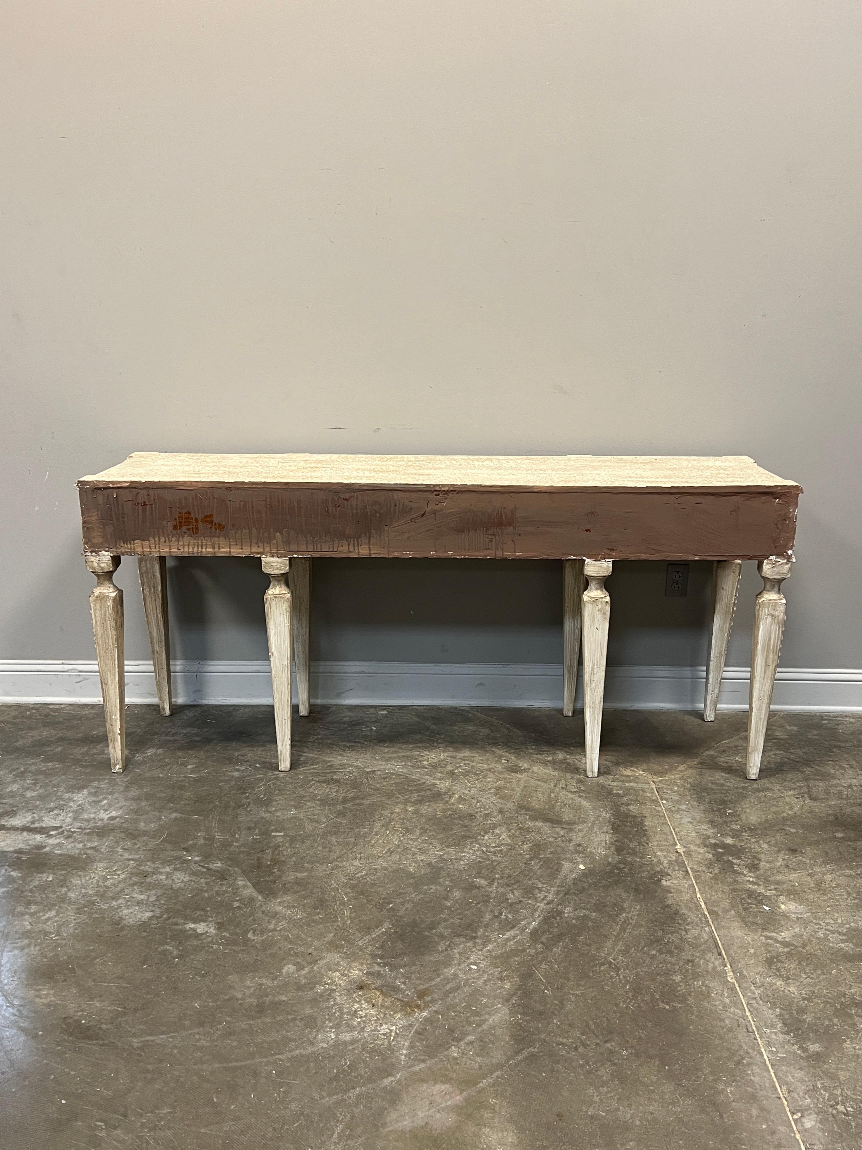 Distressed Custom Made Italian Wall Console In Good Condition For Sale In Houston, US