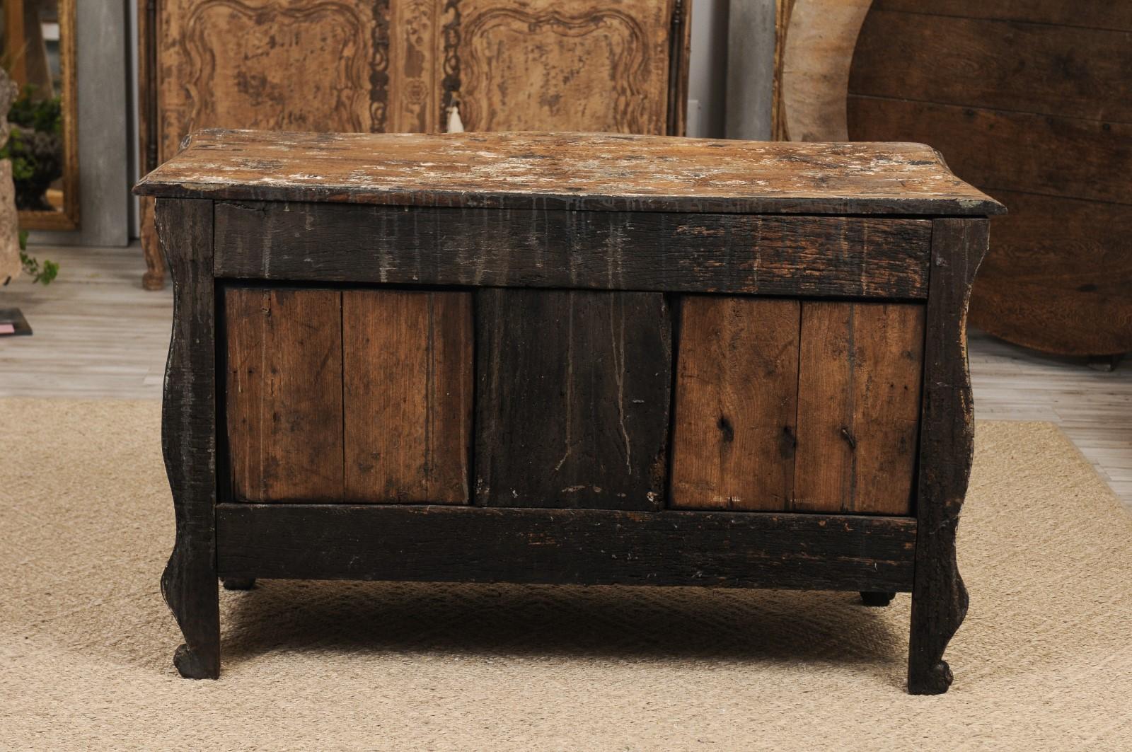 Distressed French Louis XV Style Two-Drawer Commode en Tombeau, circa 1890 5