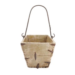 Trug da giardino in legno verniciato francese invecchiato, 1880-1910