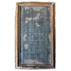 Antique Distressed George III Period Rectangular Gilded Gesso Wall Mirror, circa 1800