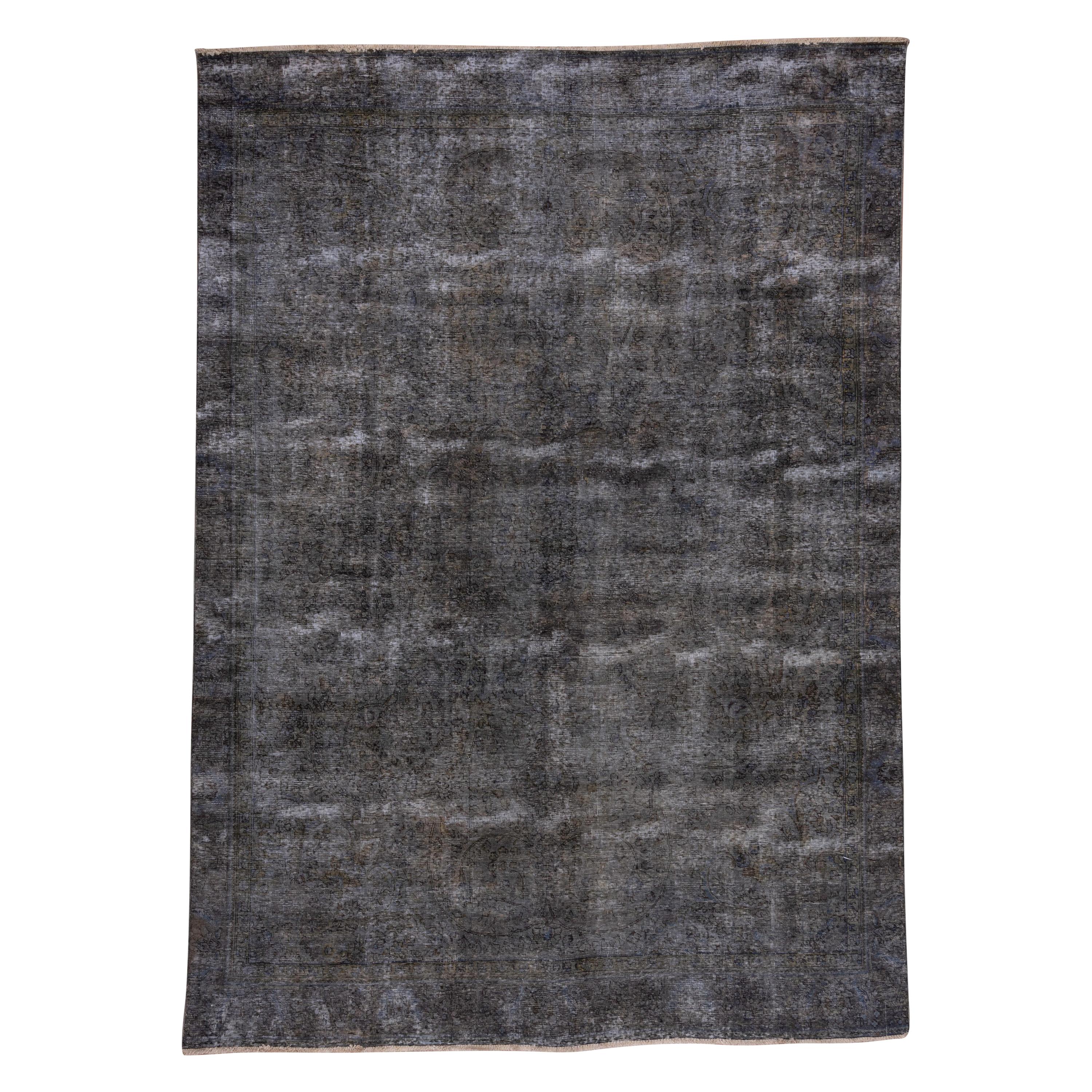 Distressed Gray Overdyed Carpet