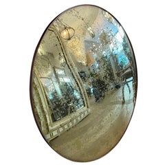 Distressed Green Convex Mirror