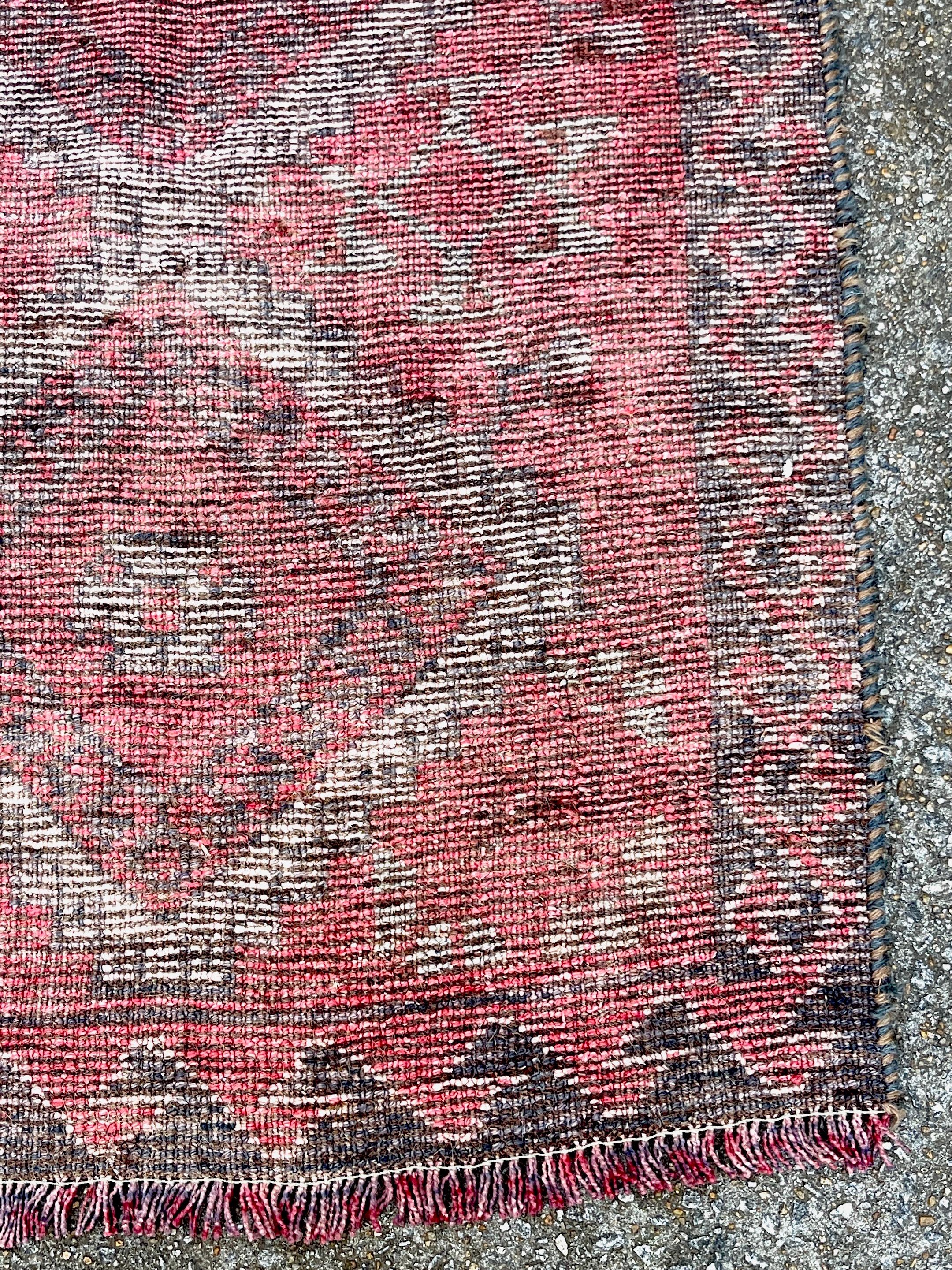 Distressed Hand-Knotted Wool Caucasian Rug 'Reservable' Signed & Dated 1994 For Sale 7