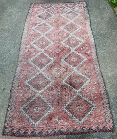 Distressed Hand-Knotted Wool Caucasian Rug 'Reservable' Signed & Dated 1994