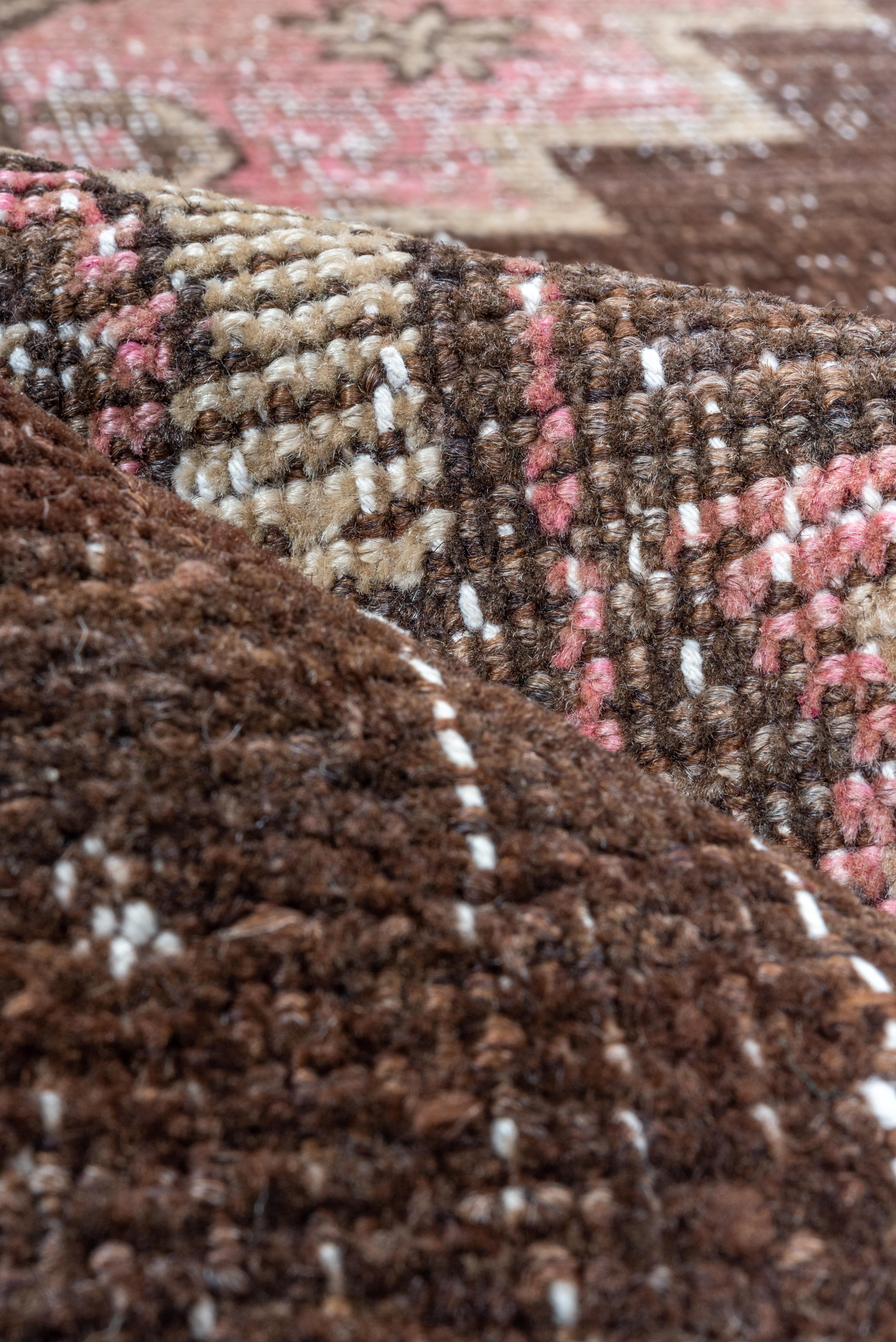 Distressed Kars Runner in Rose and Cocoa In Good Condition For Sale In New York, NY
