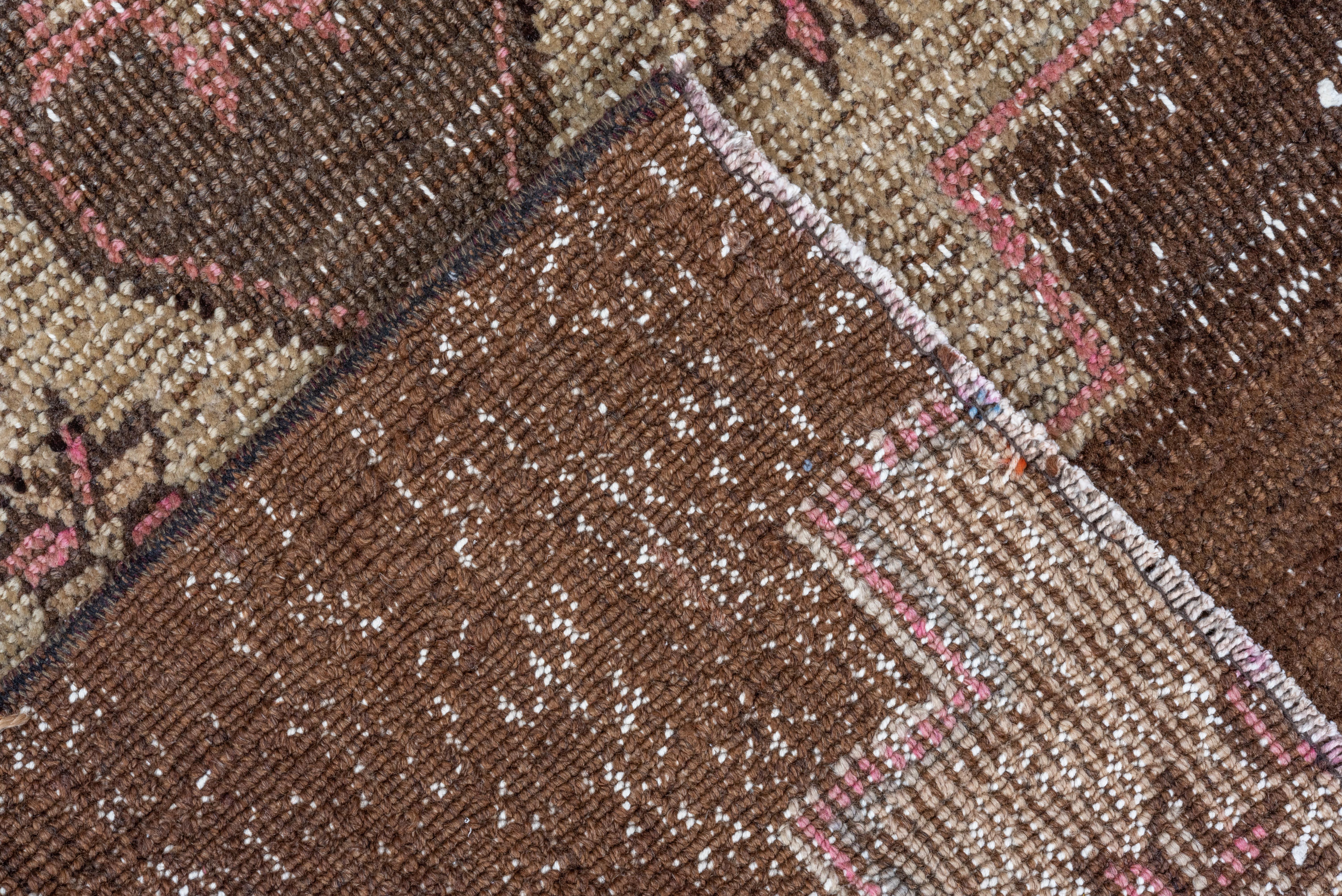 20th Century Distressed Kars Runner in Rose and Cocoa For Sale