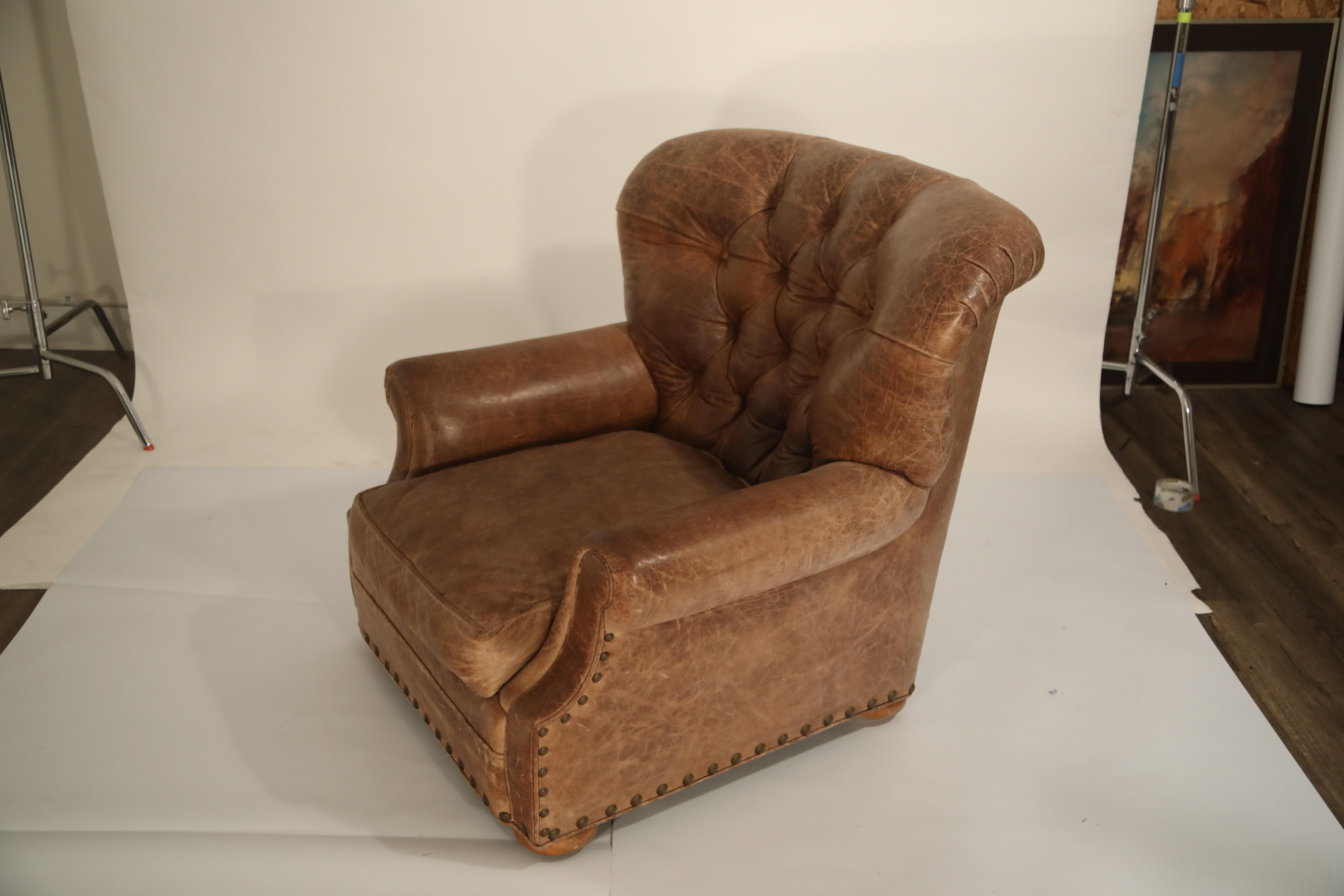 ralph lauren leather armchair