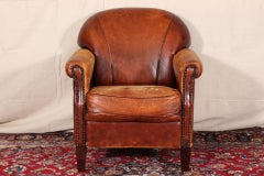 Distressed Leather Club Chair