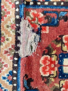 Bobyrug’s Distressed Little Antique Square Chinese Rug
