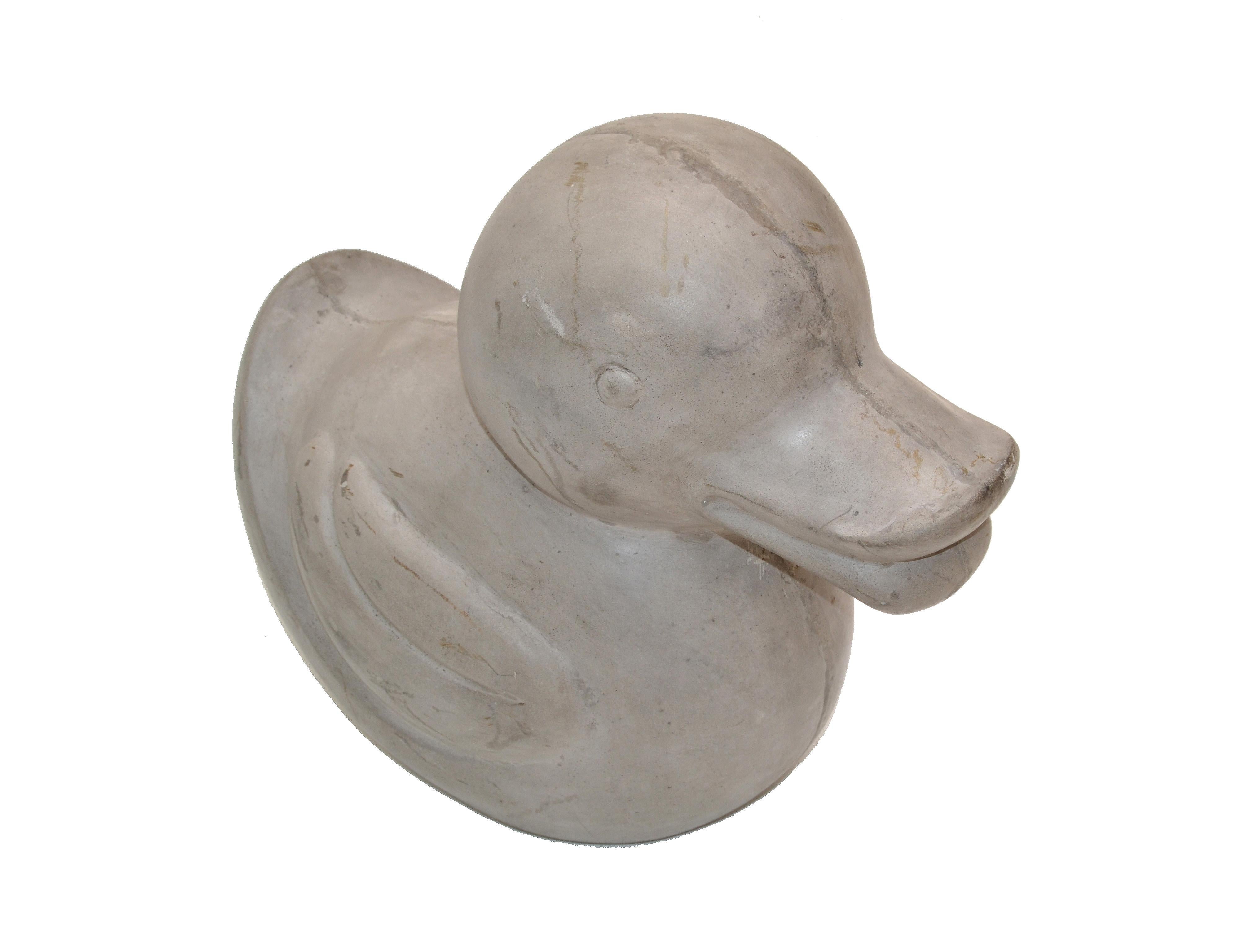 Distressed look decorative handcrafted cement mold duck, animal Figurine Sculpture. 
Arts and Crafts Style from the late 1970.

   