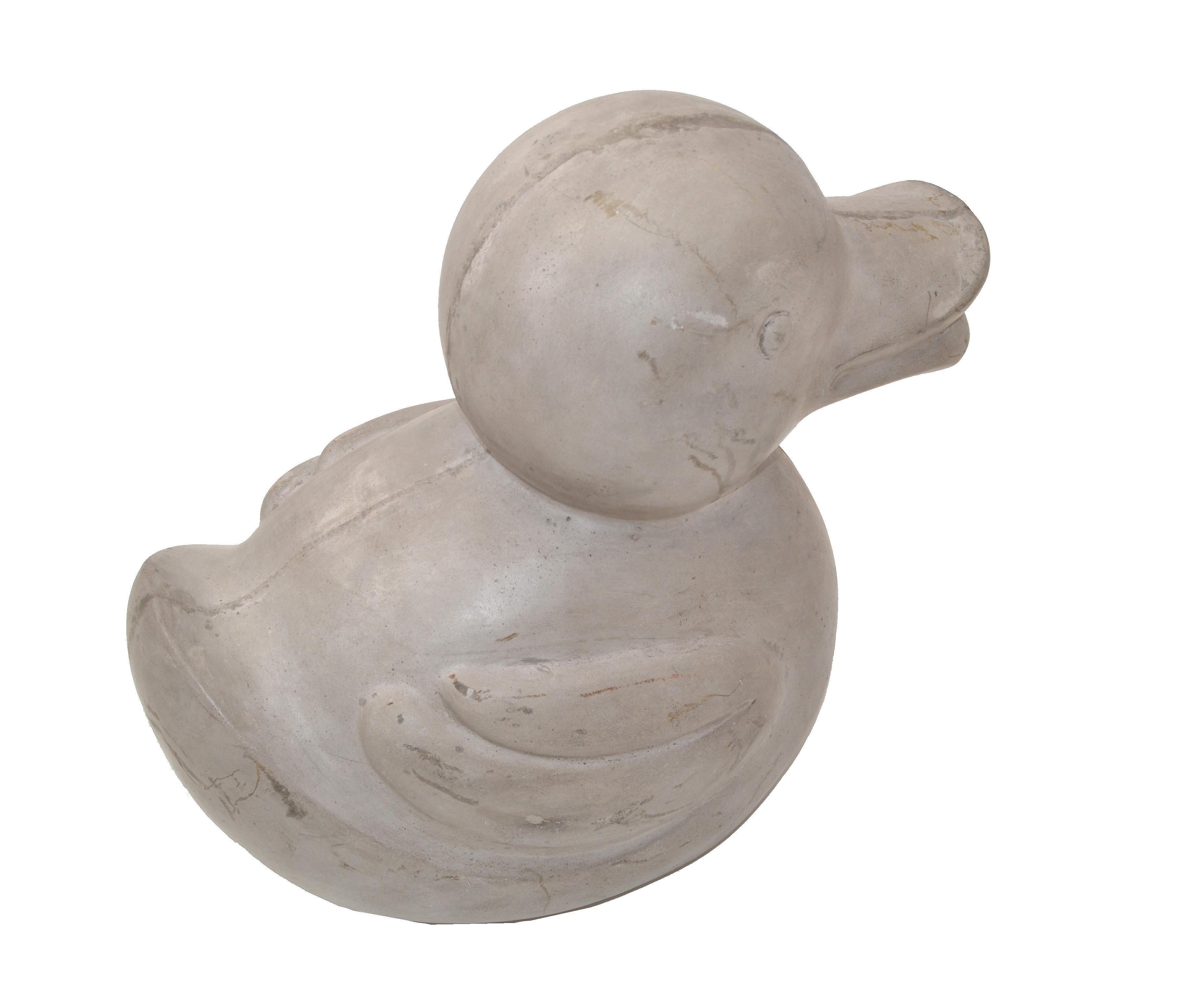 Molded Distressed Look Decorative Handcrafted Cement Mold Duck, Animal Sculpture